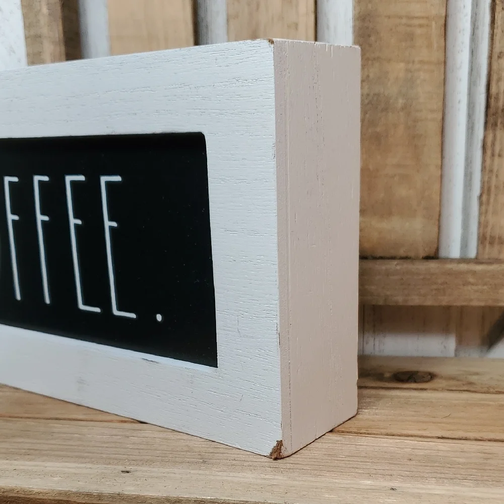 Rae Dunn Black & White Coffee Wood Sign